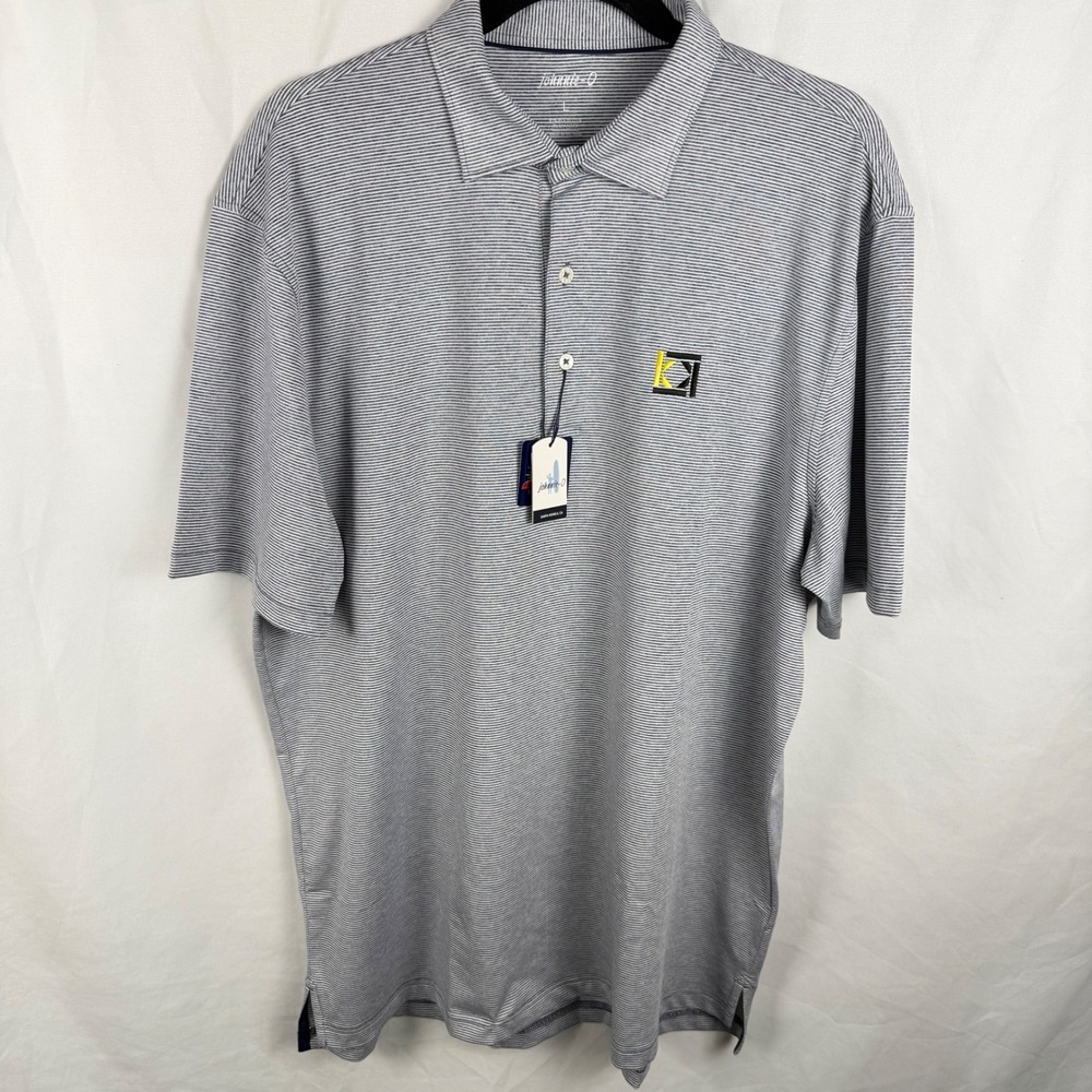NEW Johnnie-O Men's Lyndon Striped Polo‎ Large Golf UPF Performance Breathable
